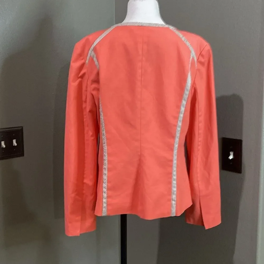 Calvin Klein Peach Full zip Blazer Jacket Coat Python Print Trim